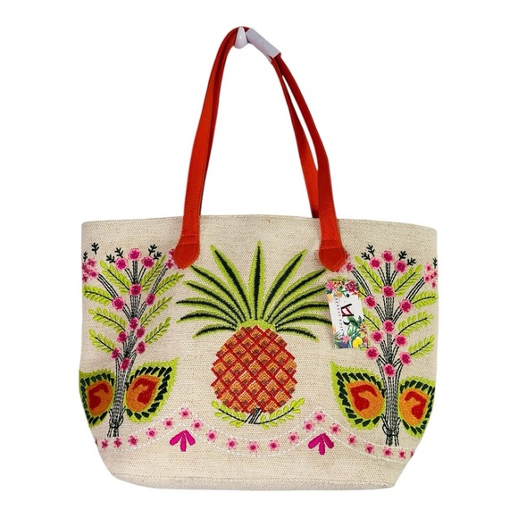 AMERICA & BEYOND PINEAPPLE EMBELLISHED TOTE - Picture 5 of 7